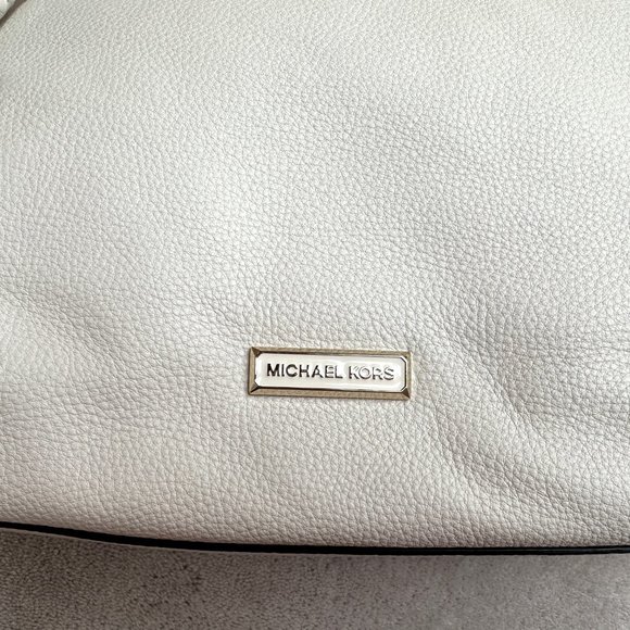 NWT Michael Kors Lexington Large Pebbled Leather Shoulder Bag | Light Cream - Picture 2 of 12